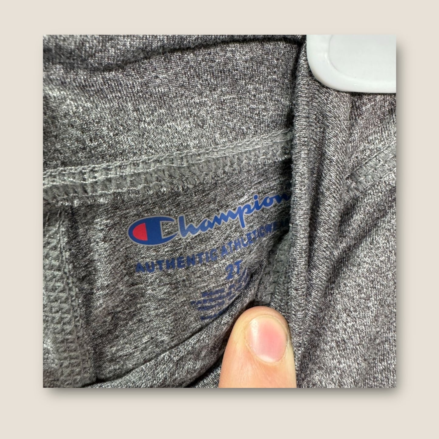 Champion Gray Leggings with Champion Logo on Leg, 2