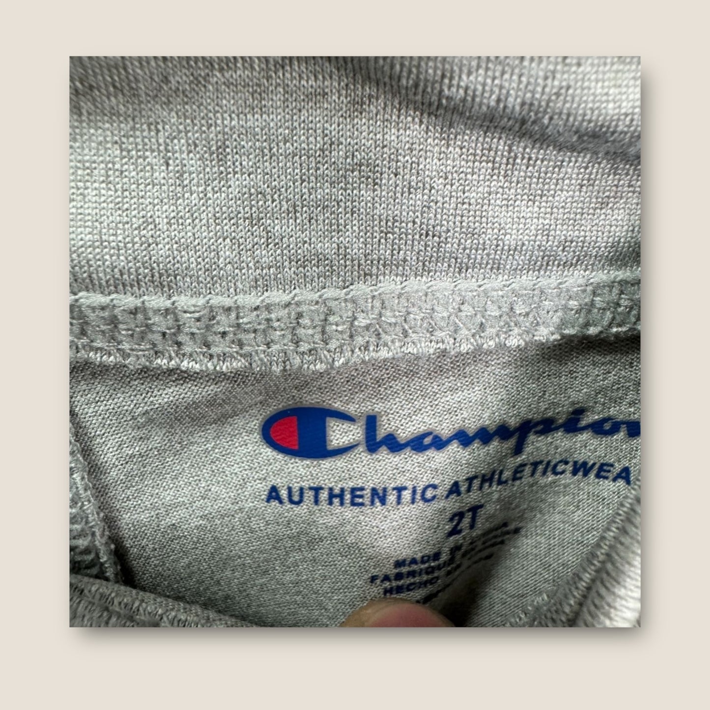 Champion Gray Leggings with Champion Logo on upper leg, 2