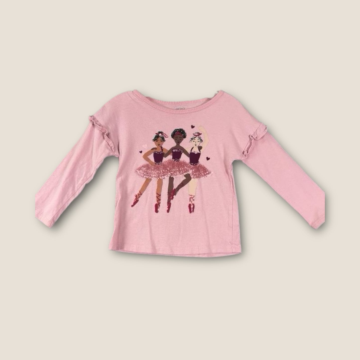 Carters  Pink Long Sleeve with Balerinas on the Front, 2