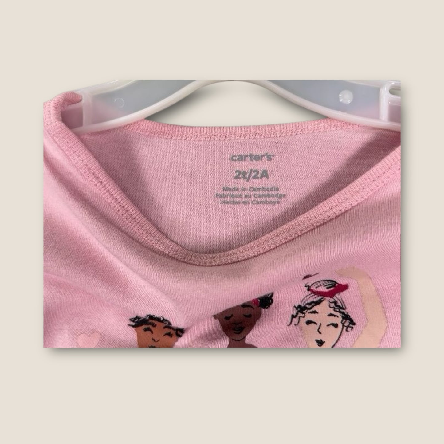 Carters  Pink Long Sleeve with Balerinas on the Front, 2