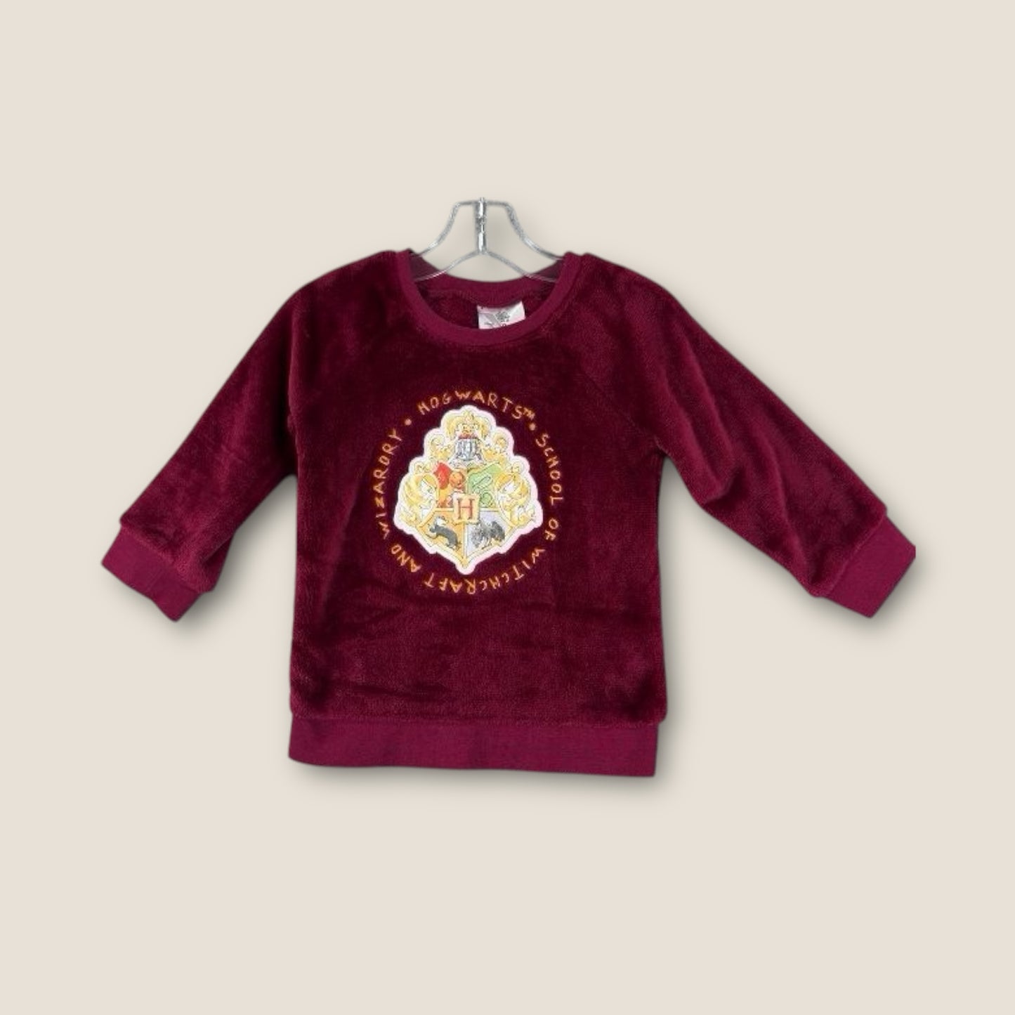 Harry Potter Burgundy Hogwarts Fuzzy Crewneck