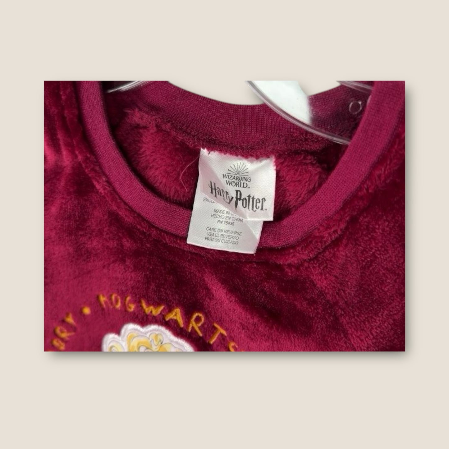 Harry Potter Burgundy Hogwarts Fuzzy Crewneck