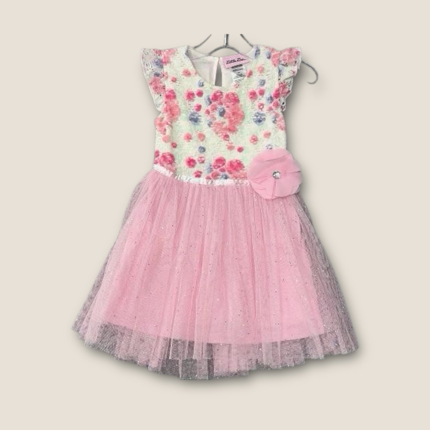 Little Lass Pink Pink Flower Dress, 2