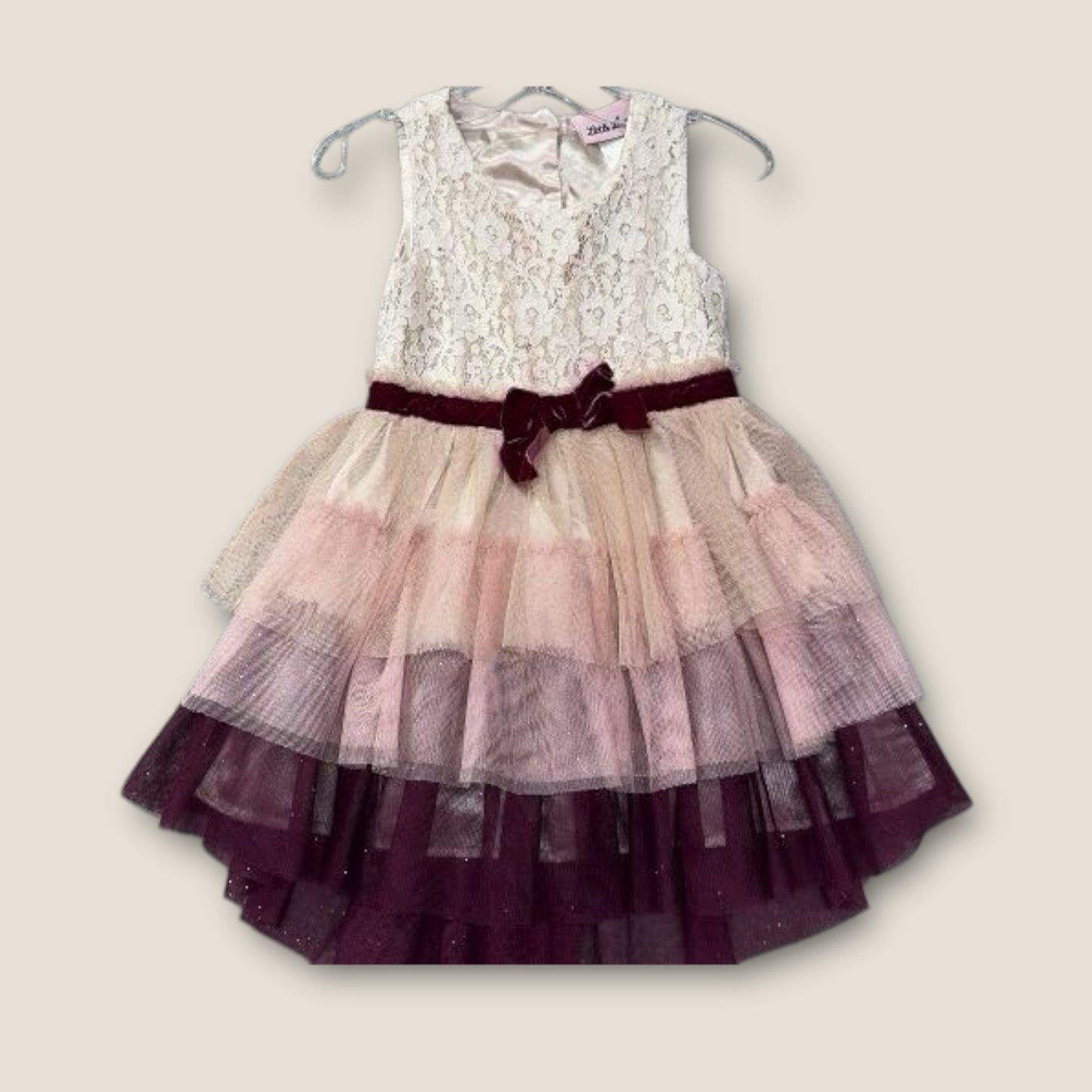 Little Lass Purple *FLAWED* Purple Dress with Tulle Skirt , 3