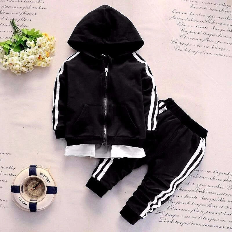 New Spring Autumn Baby Casual Tracksuit Children Boys Girls Hoodies Pants 2Pcs/Sets Kid Cotton Clothing Infant Fashion Sportwear