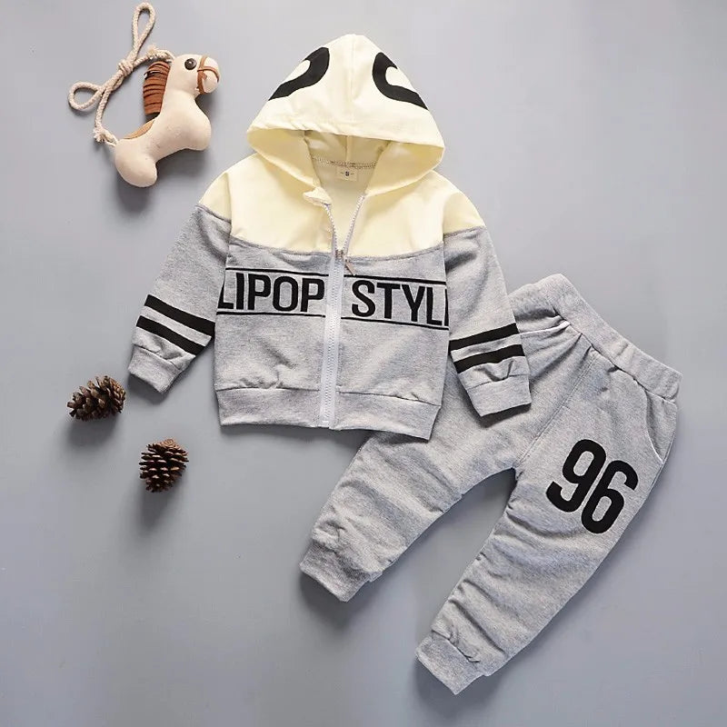 New Spring Autumn Baby Casual Tracksuit Children Boys Girls Hoodies Pants 2Pcs/Sets Kid Cotton Clothing Infant Fashion Sportwear