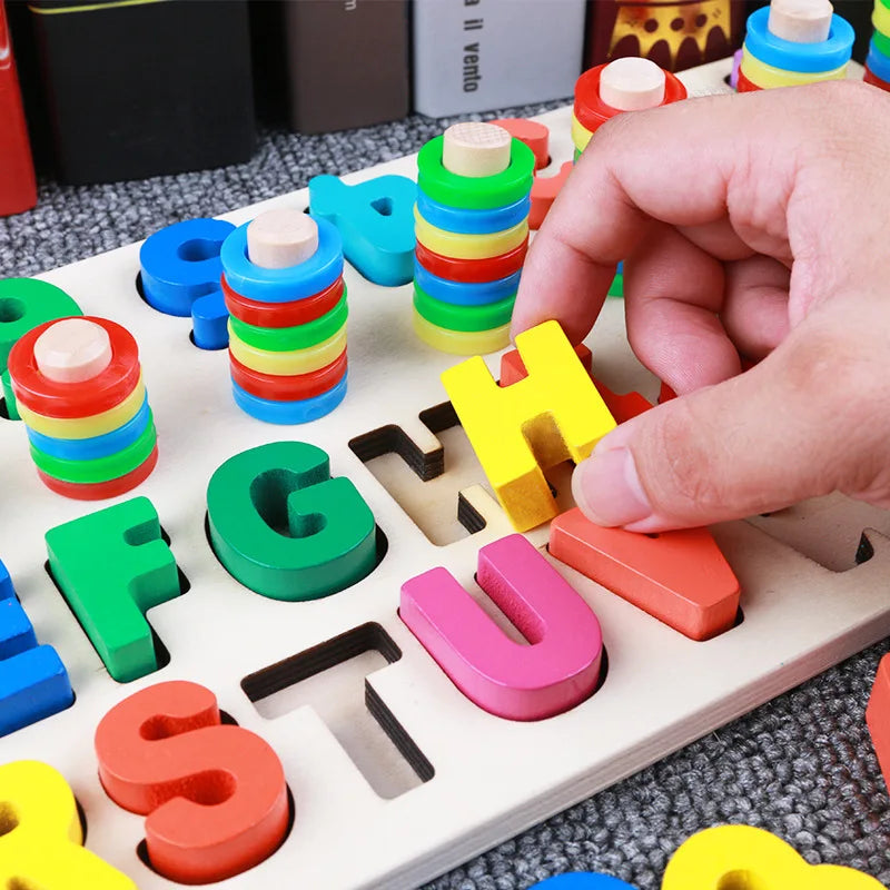 Montessori Toys Wooden Math Toys Educational Teaching Aids Board Geometry Baby