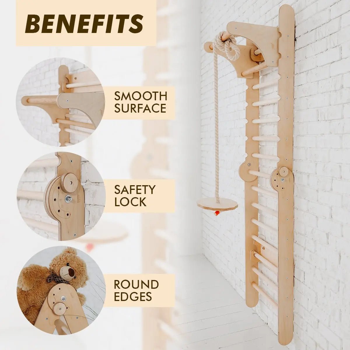 6in1 Wooden Swedish Wall / Climbing Ladder for Children