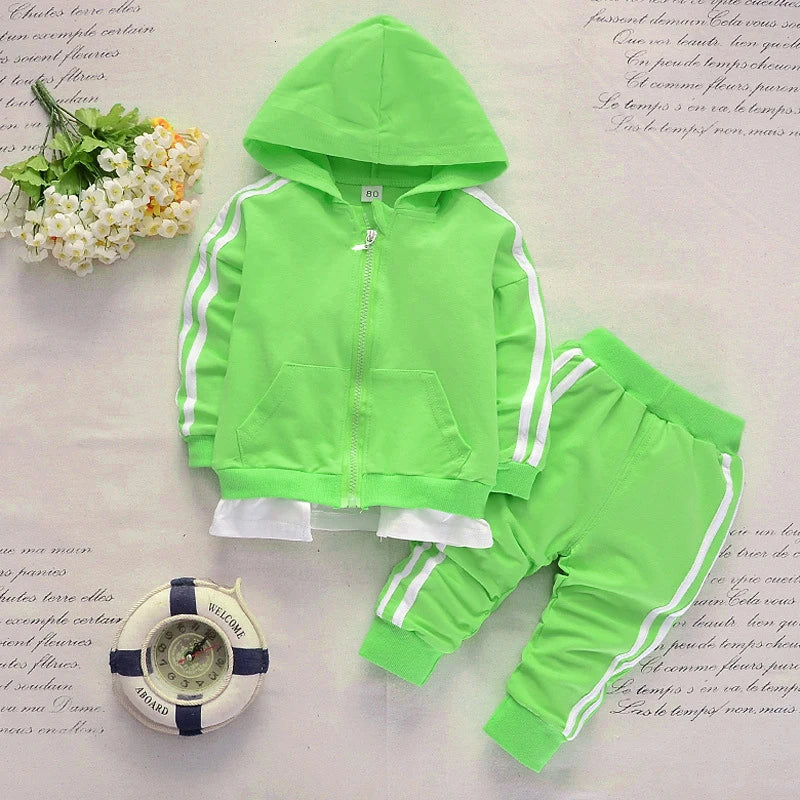 New Spring Autumn Baby Casual Tracksuit Children Boys Girls Hoodies Pants 2Pcs/Sets Kid Cotton Clothing Infant Fashion Sportwear