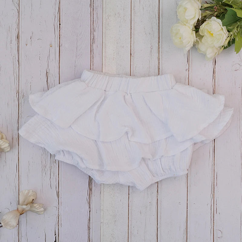 Organic Cotton Baby Girl Shorts Summer Ruffle Bloomer Shorts for Girls Toddler