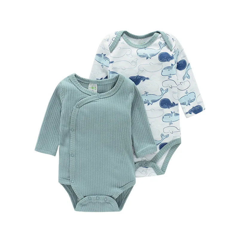 Baby Girl Boys Bodysuit for Newborns New Long-Sleeve Organic Cotton  2 Pack