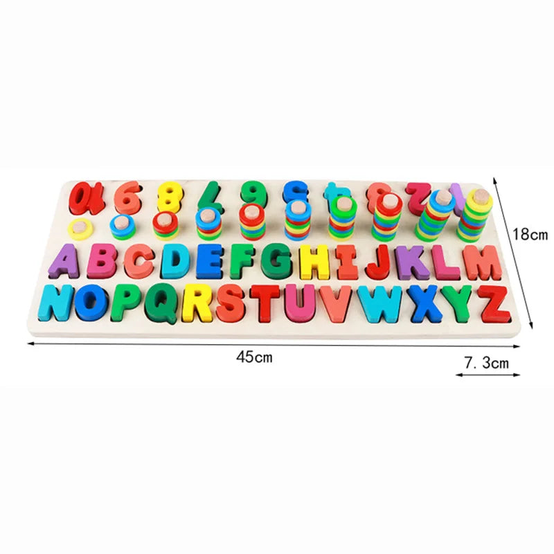 Montessori Toys Wooden Math Toys Educational Teaching Aids Board Geometry Baby