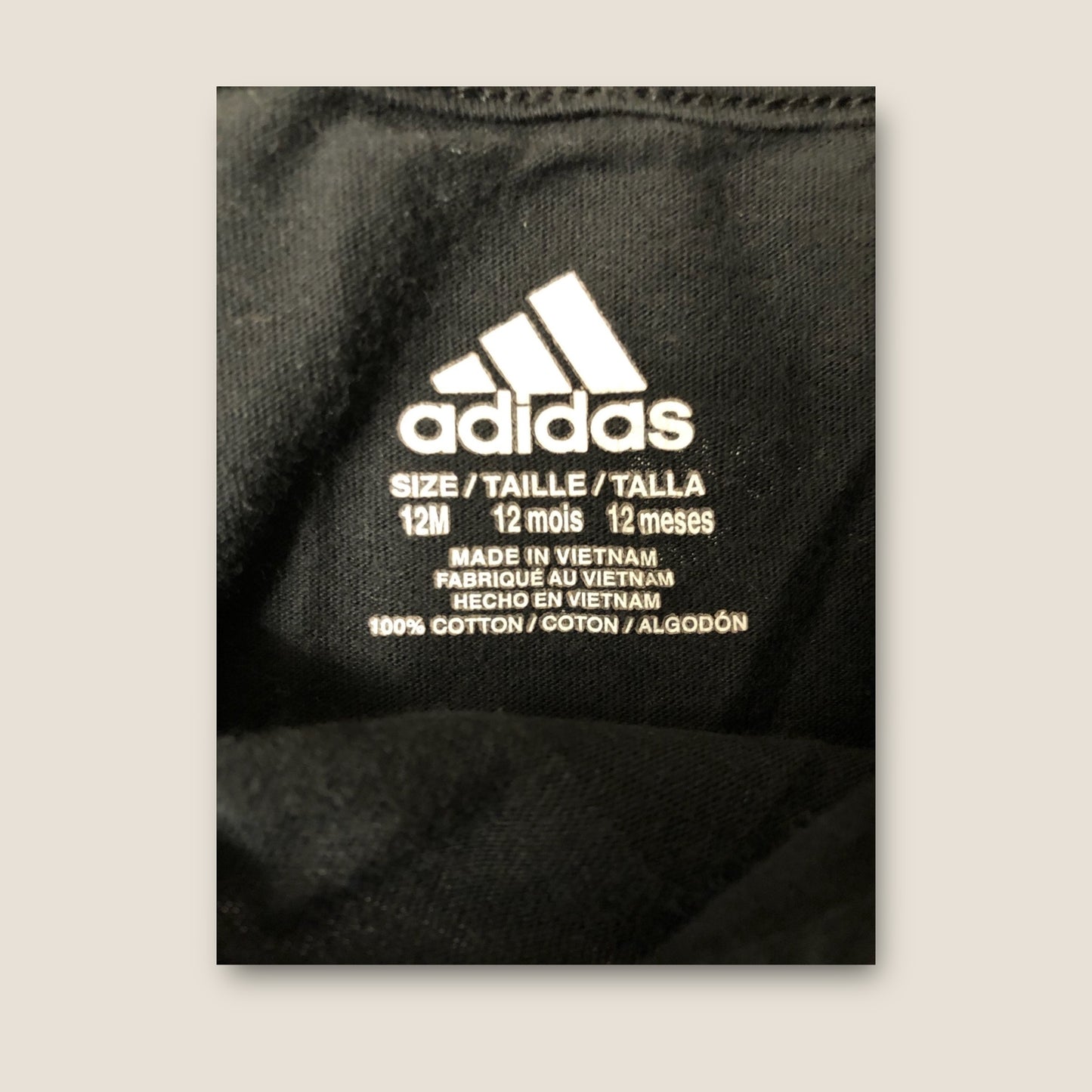 Adidas onesie black w/white triangles