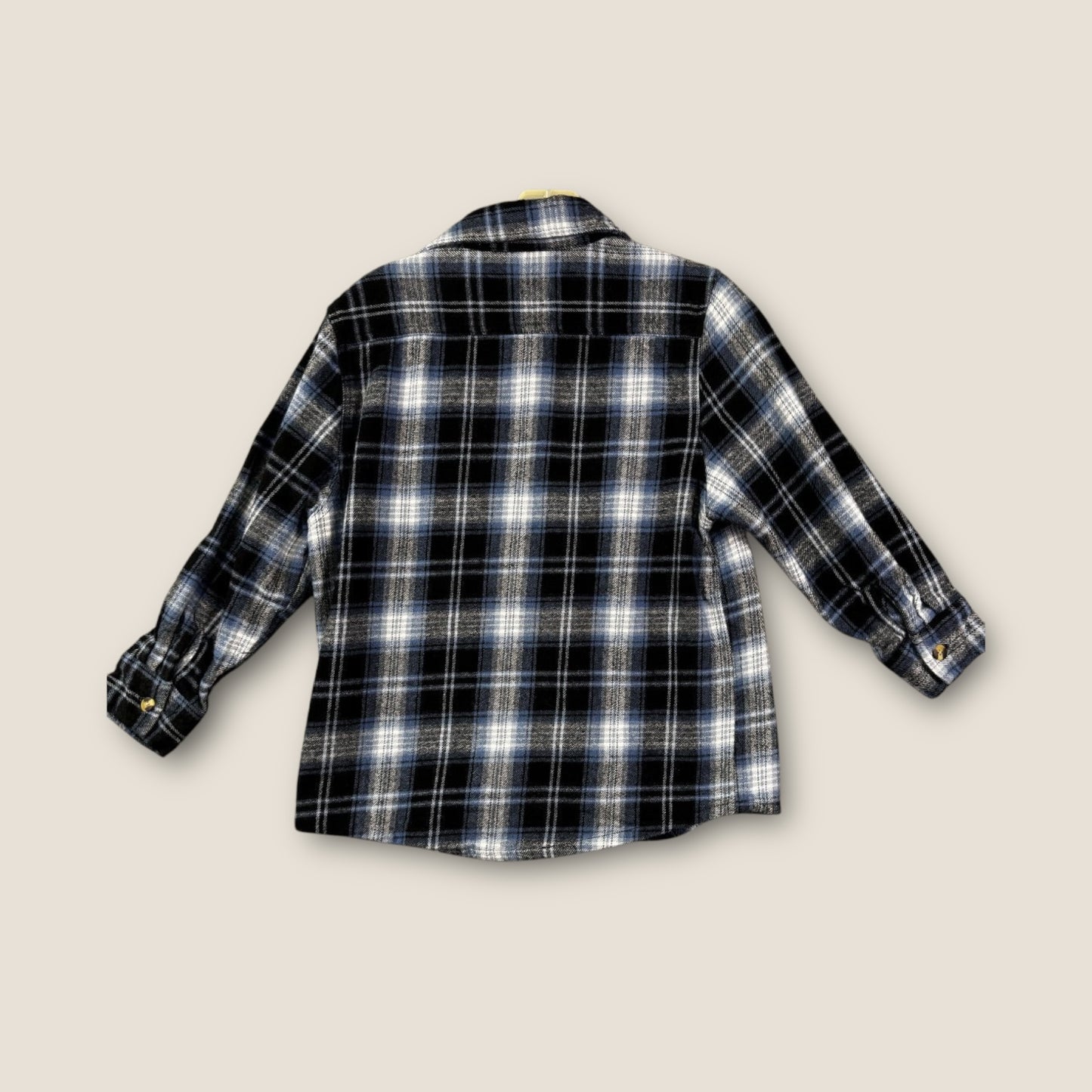 Lil' Hickory Blue, Black, and White Flannel Shirt, 100% Cotton, 6