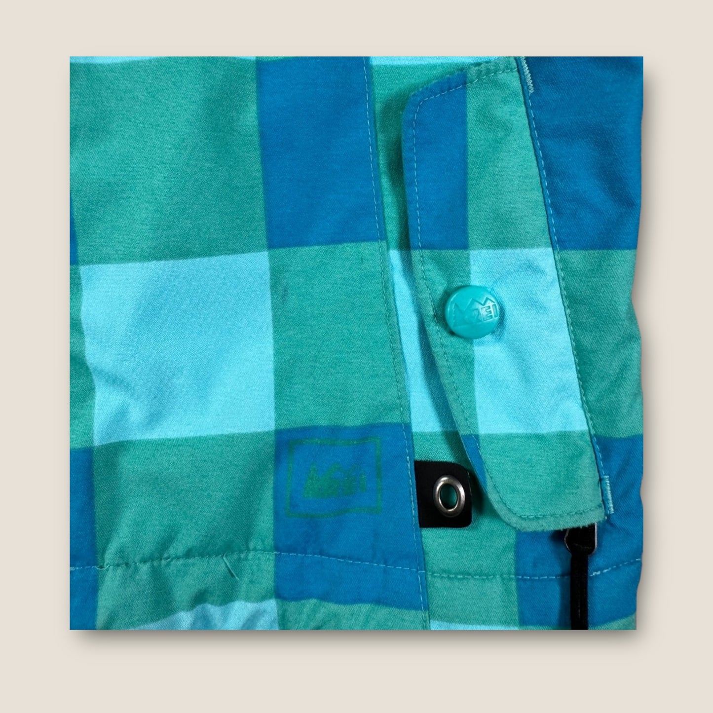 *FLAWED* REI Green and Blue Rain Jacket, 4