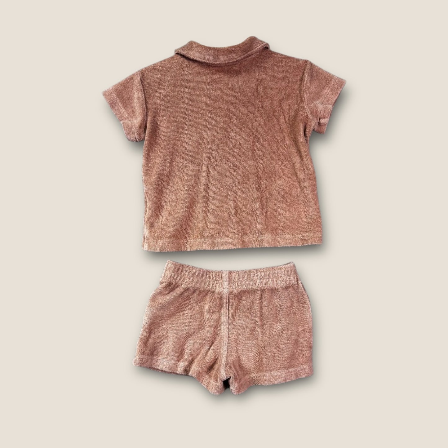 Easy-Peasy Dark Tan Pajamas, 2 Pieces, 12mo