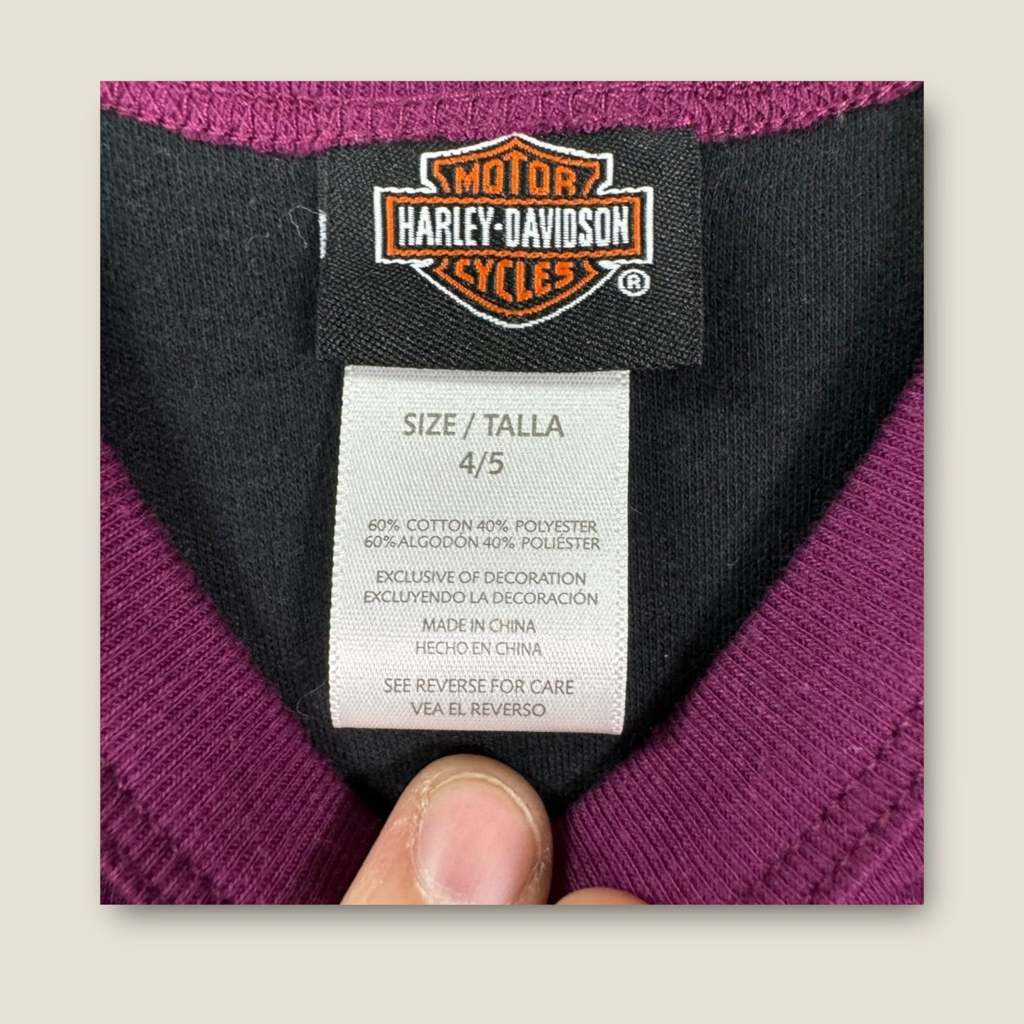 Harley Davidson Pink, Black, and White Long Sleeve T-Shirt, 4