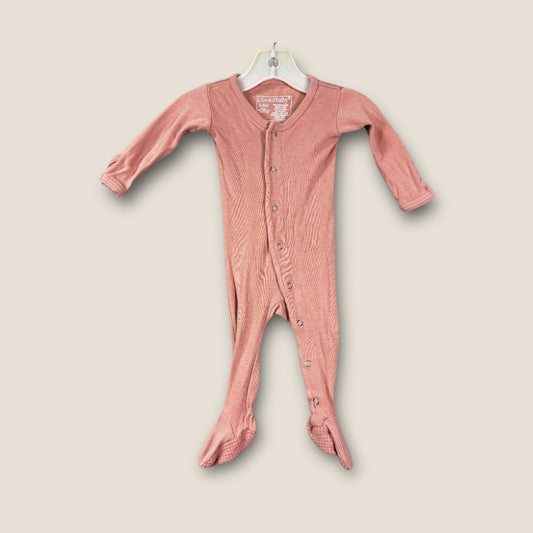 *FLAWED* L'oved Baby Pink Button-Up Onesie, 3mo