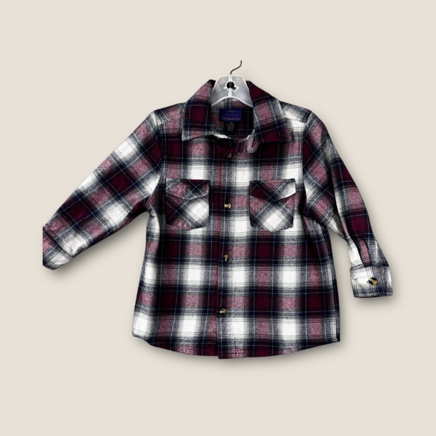 Lil' Hickory Red and White Plaid Flannel Shirt, 4