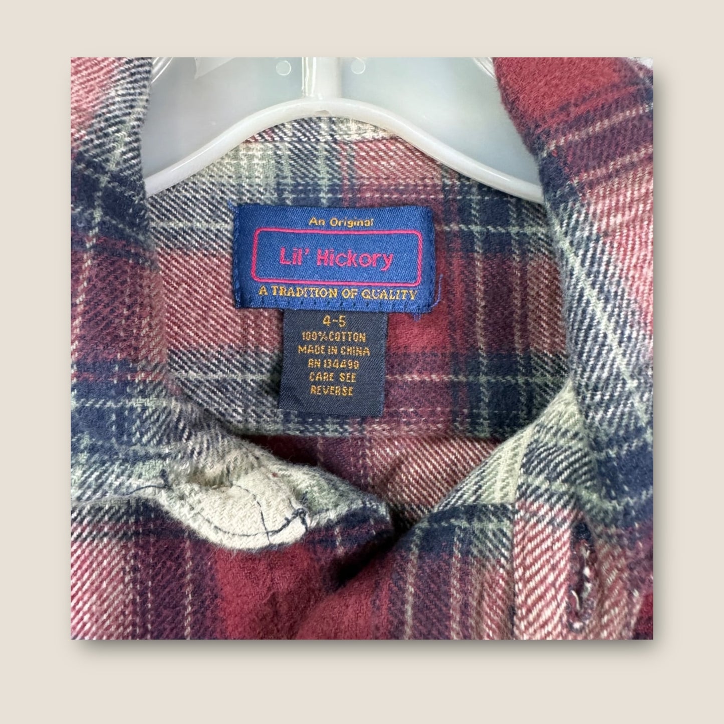 Lil' Hickory Red and White Plaid Flannel Shirt, 4