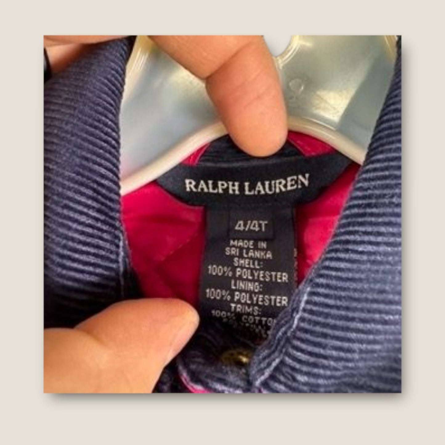 Ralph Lauren Pink,Navy Blue Button-Up Collared Jacked, 4