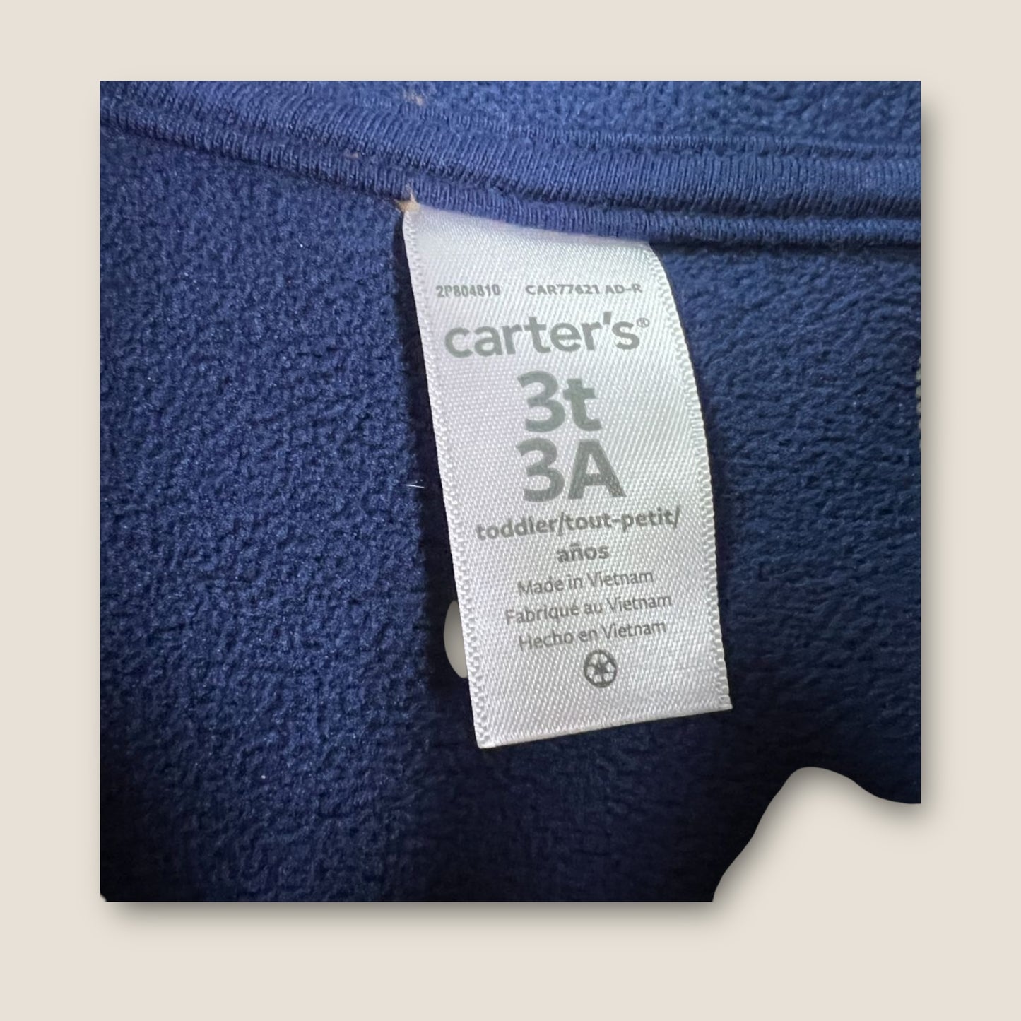 Carter's Brown and Blue Quater Zippered Sweater, 3