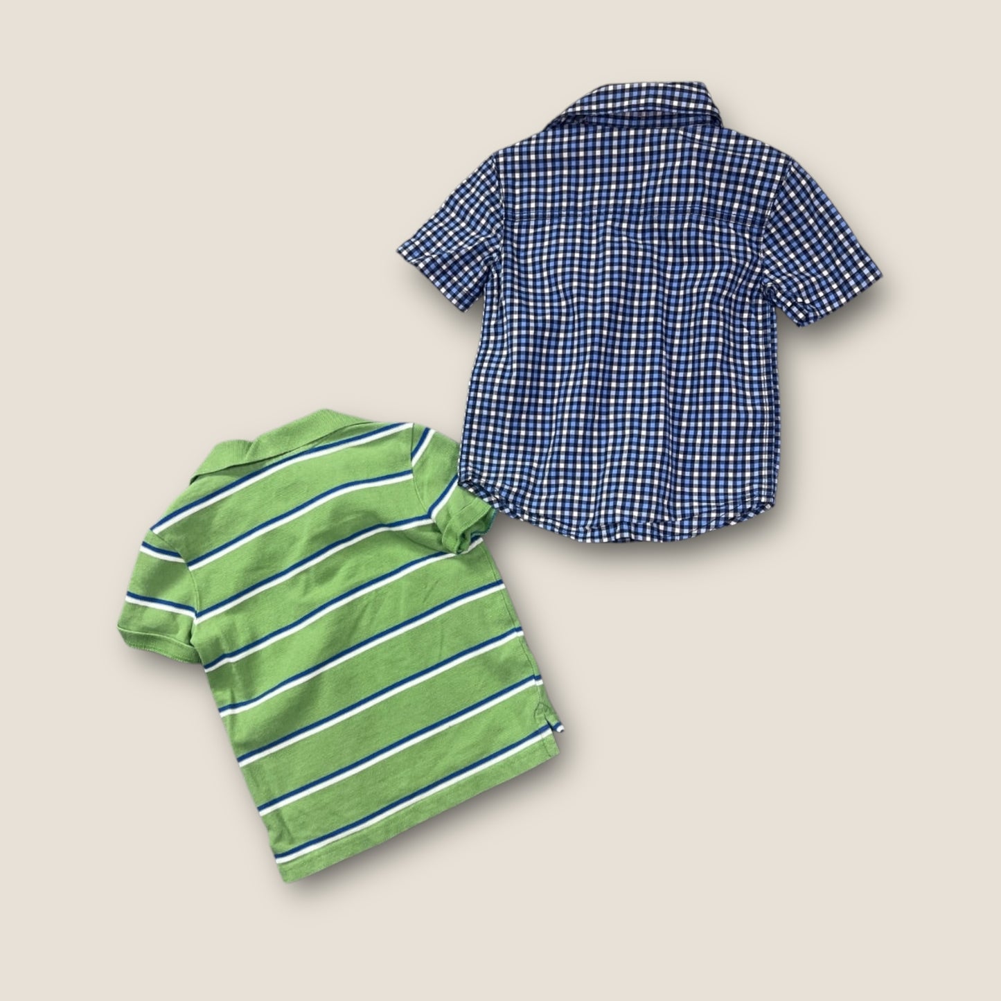 Carter's and Cherokee Blue and Green Polo Shirt and Short Sleeve Button-Up Collared Shirt, 3