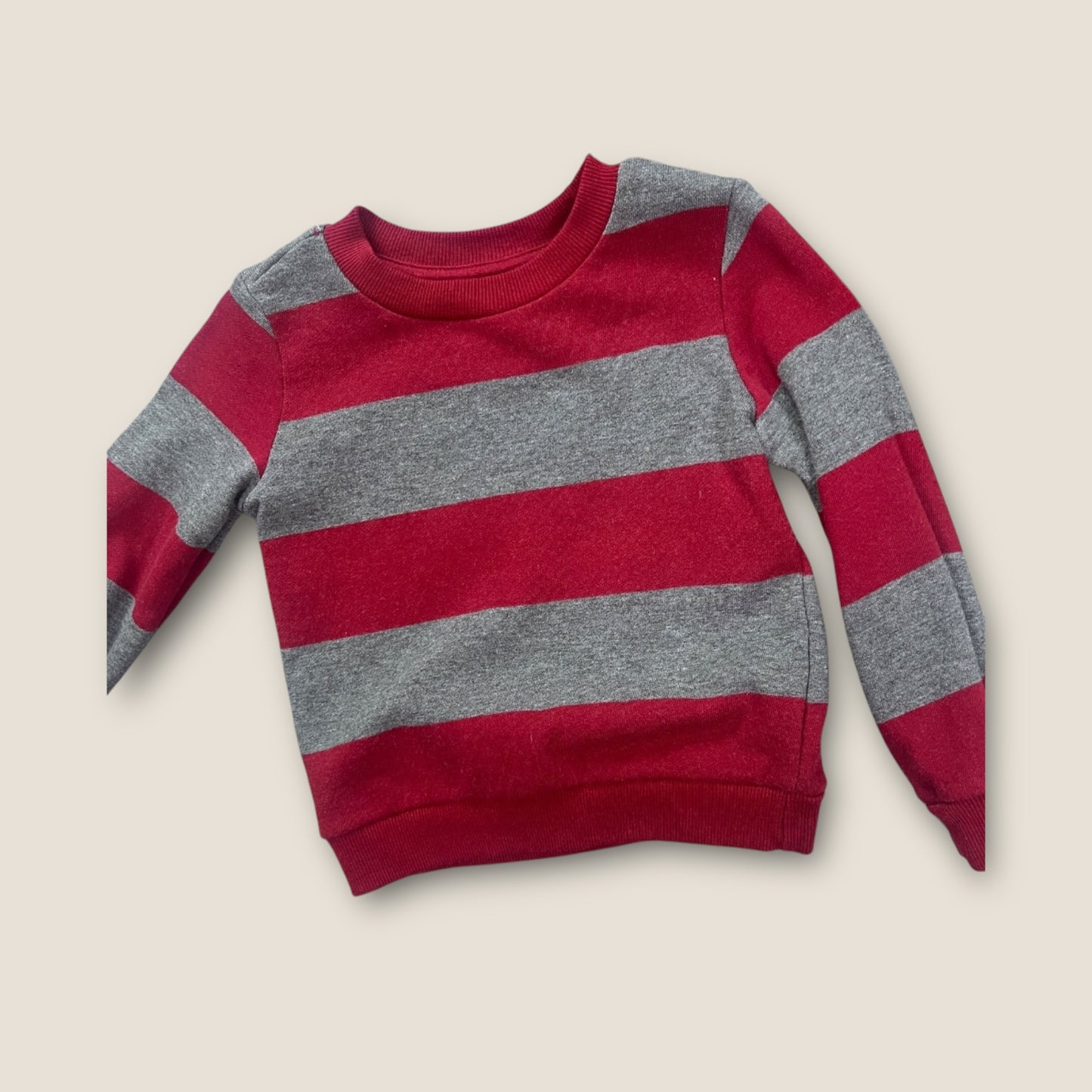 Sovereign Code and Wonder Nation Red and Grey Striped / Grey and Black Crew Neck and Zippered Sweat Shirts, 3