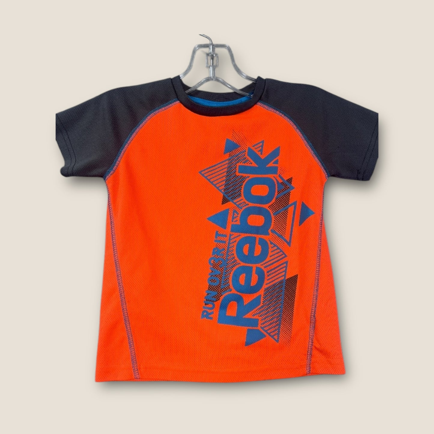 Reebok Orange, Grey, and Blue Short Sleeve T-Shirt, 100% Cotton, 3