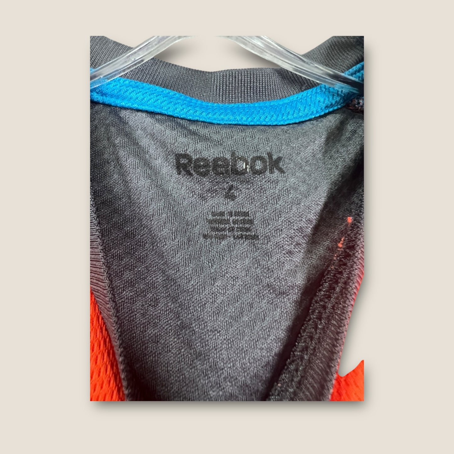 Reebok Orange, Grey, and Blue Short Sleeve T-Shirt, 100% Cotton, 3