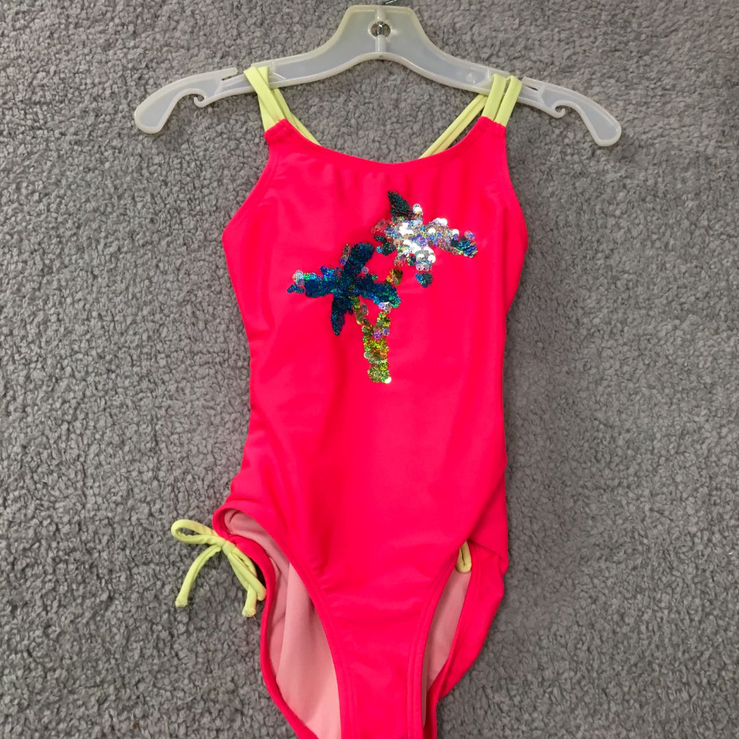 Cat and Jack Pink Bright pink Sequin Swim Suit, 4