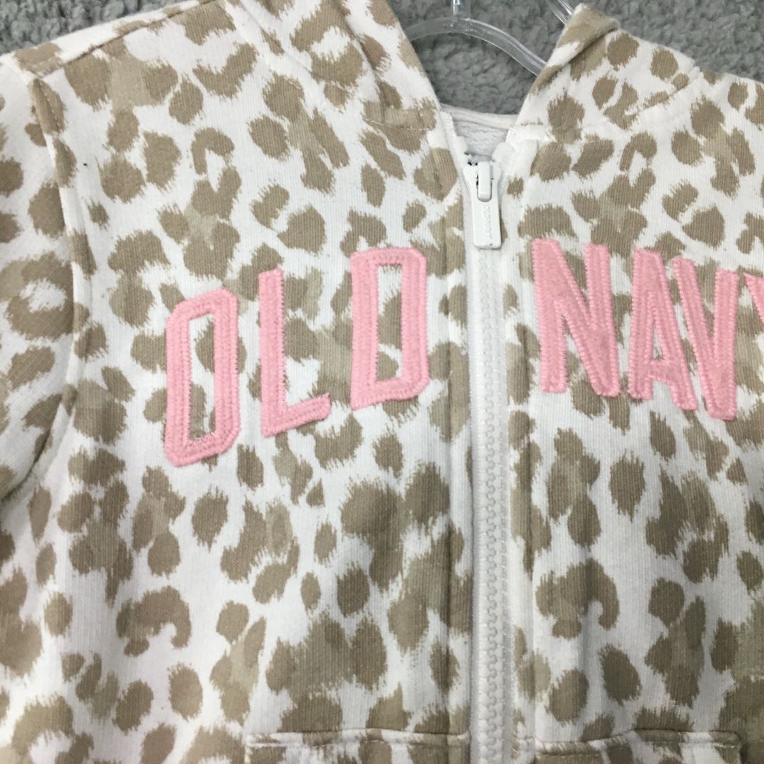 old Navy White Leopard Print Hoodie, 4