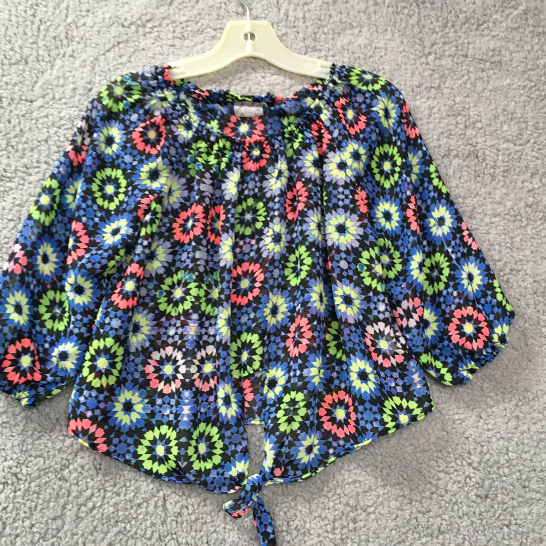 Disney Blue Blue flower Print Shirt, 4