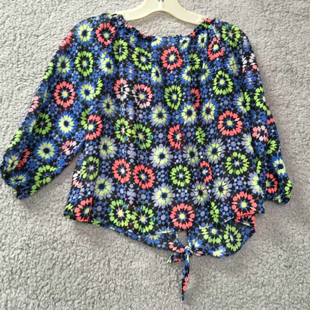 Disney Blue Blue flower Print Shirt, 4