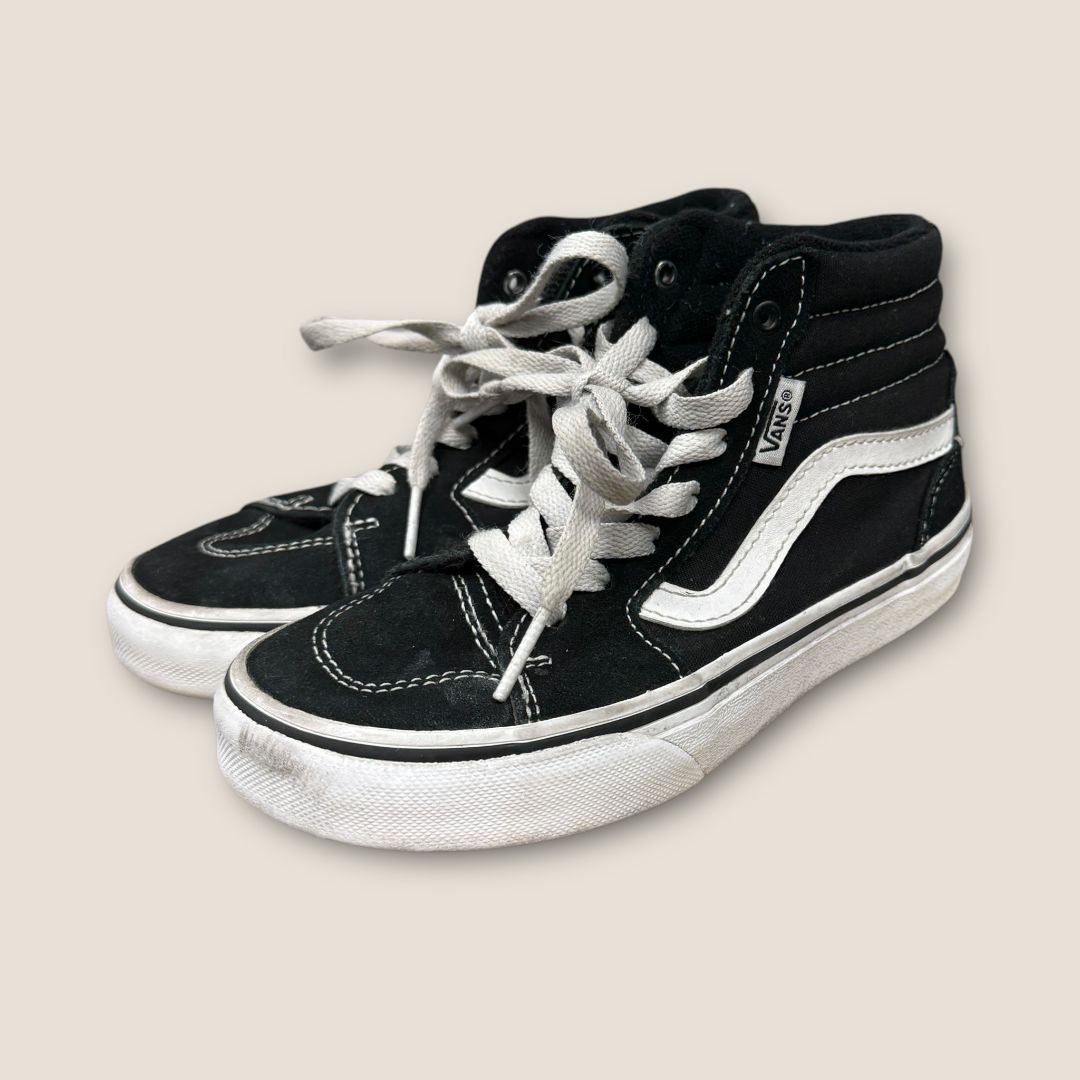 Vans Black and White High Top Shoes, 13