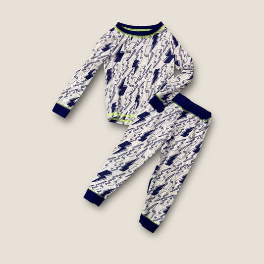 Sleep on It Gray with Lightning Bolts Boys 2 pc PJ, 2