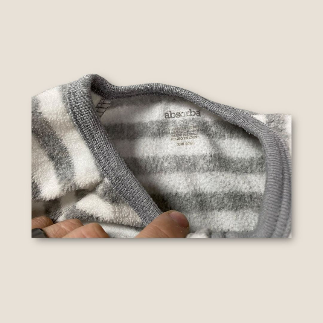 Absorba Gray and White 1 Pc PJ FLEECE, 4