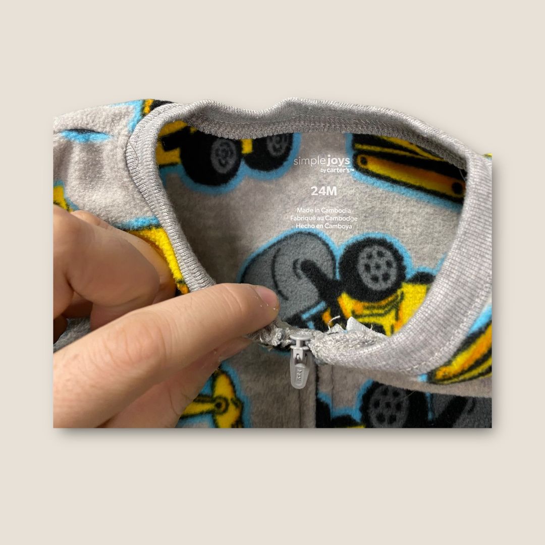 Carter's Gray, Blue and yellow Fleece PJ Set of 2, 24mo