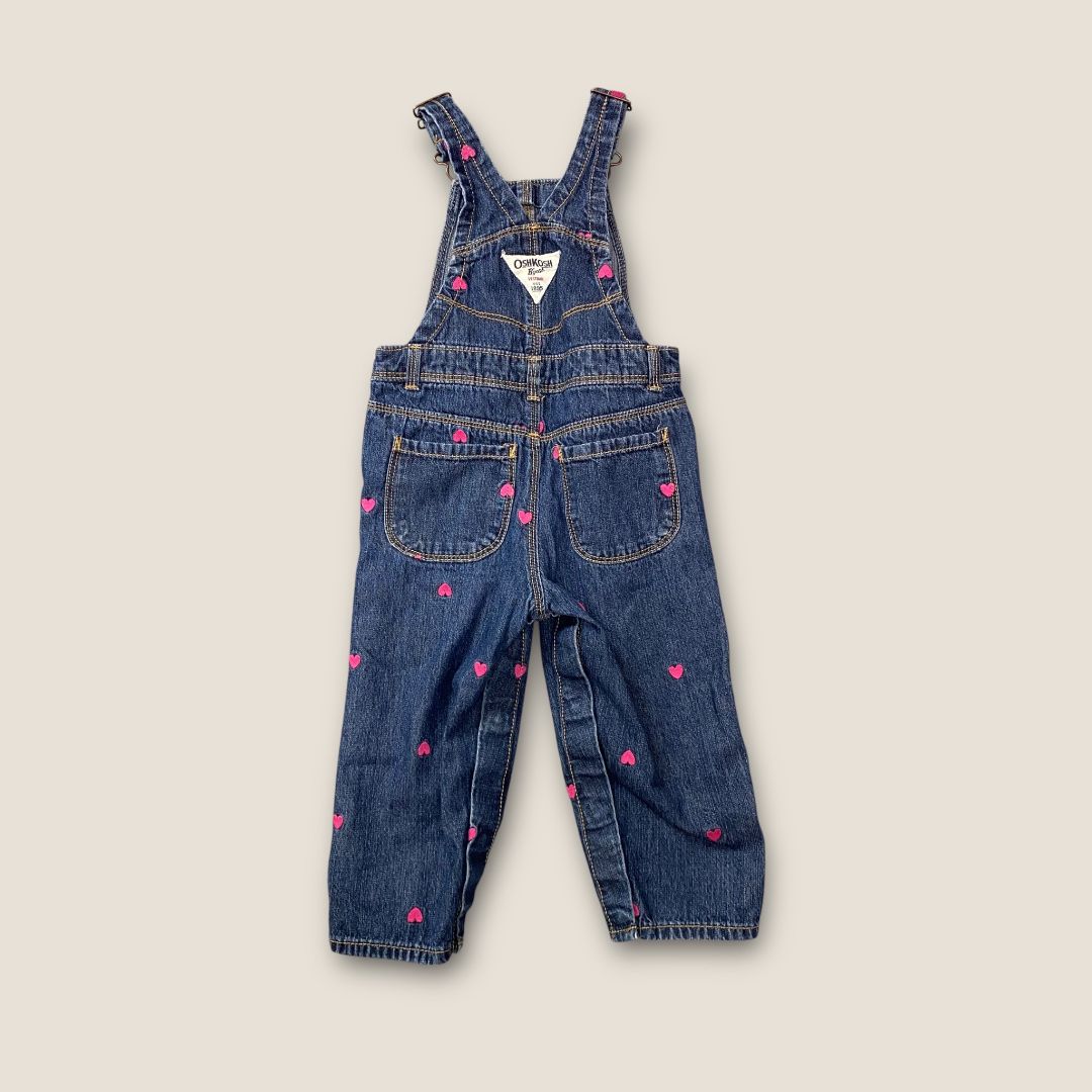 Osh Kosh B'Gosh Blue Overalls with Heart Design, 24mo