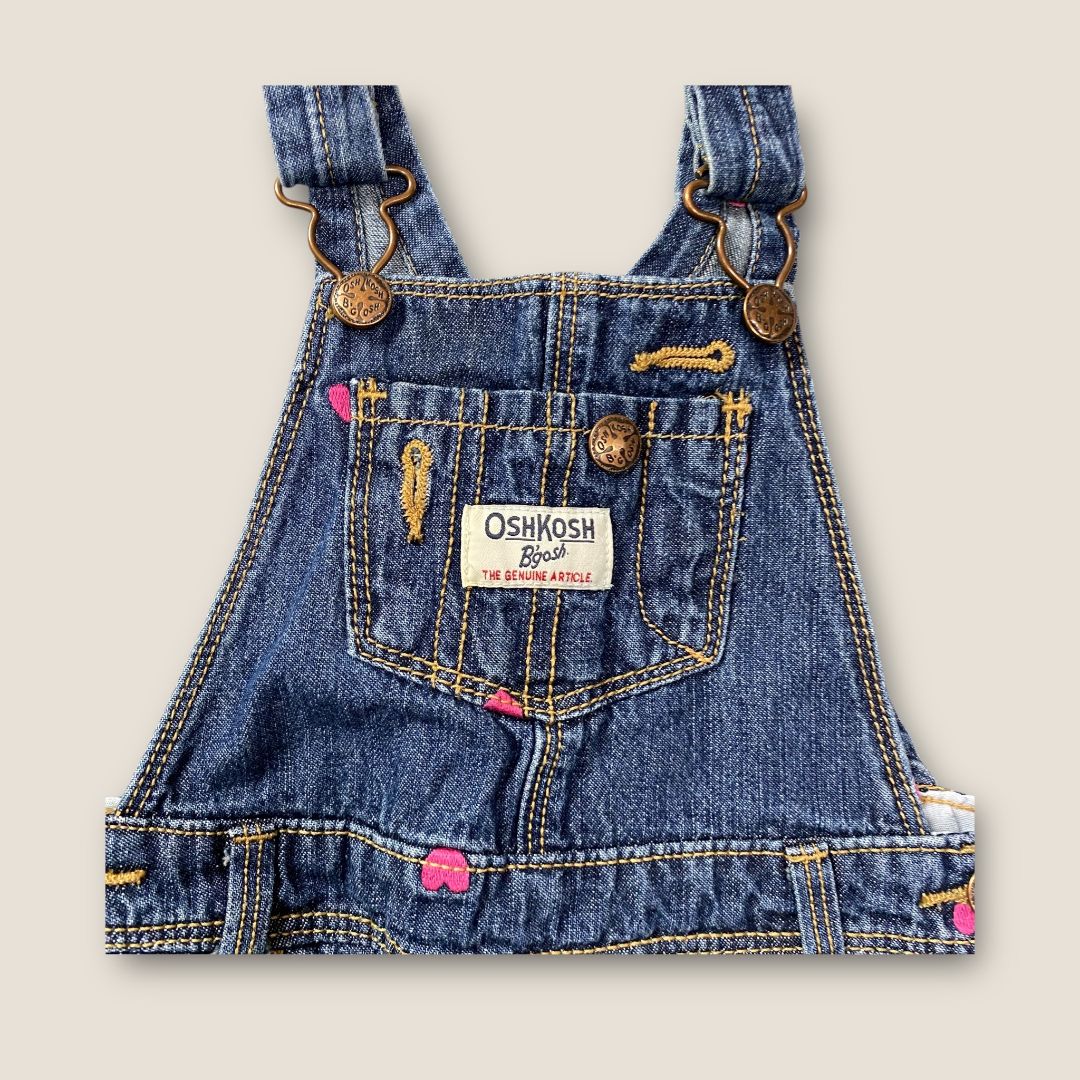 Osh Kosh B'Gosh Blue Overalls with Heart Design, 24mo