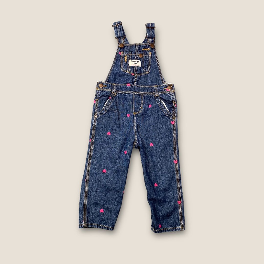 Osh Kosh B'Gosh Blue Overalls with Heart Design, 24mo