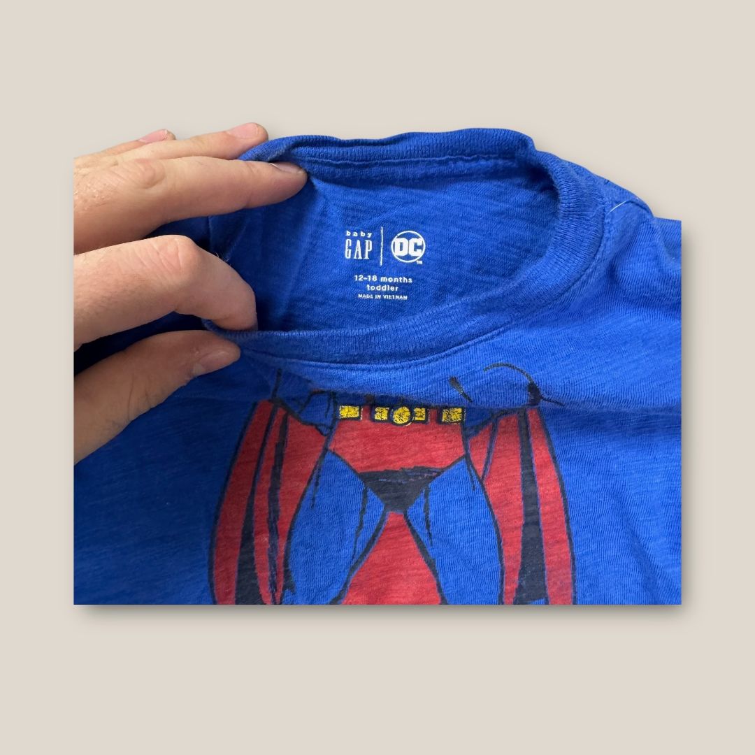 Baby Gap/DC Blue and Red Super Man T-Shirt Sleeve Shirt, 12mo