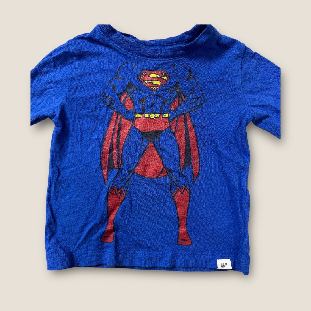 Baby Gap/DC Blue and Red Super Man T-Shirt Sleeve Shirt, 12mo