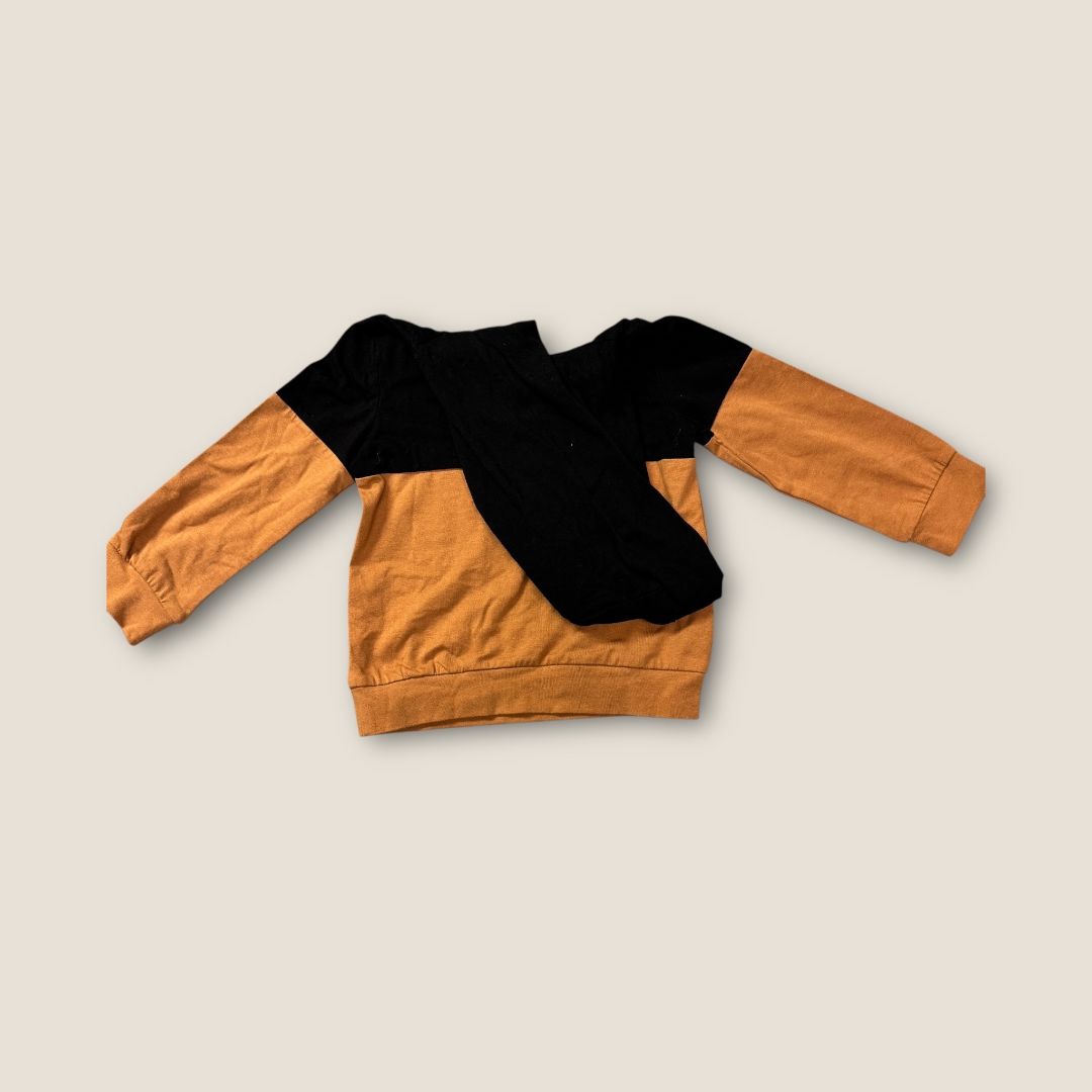 PatPat Burnt Orange and Black Hoodie with Future Writing, 3