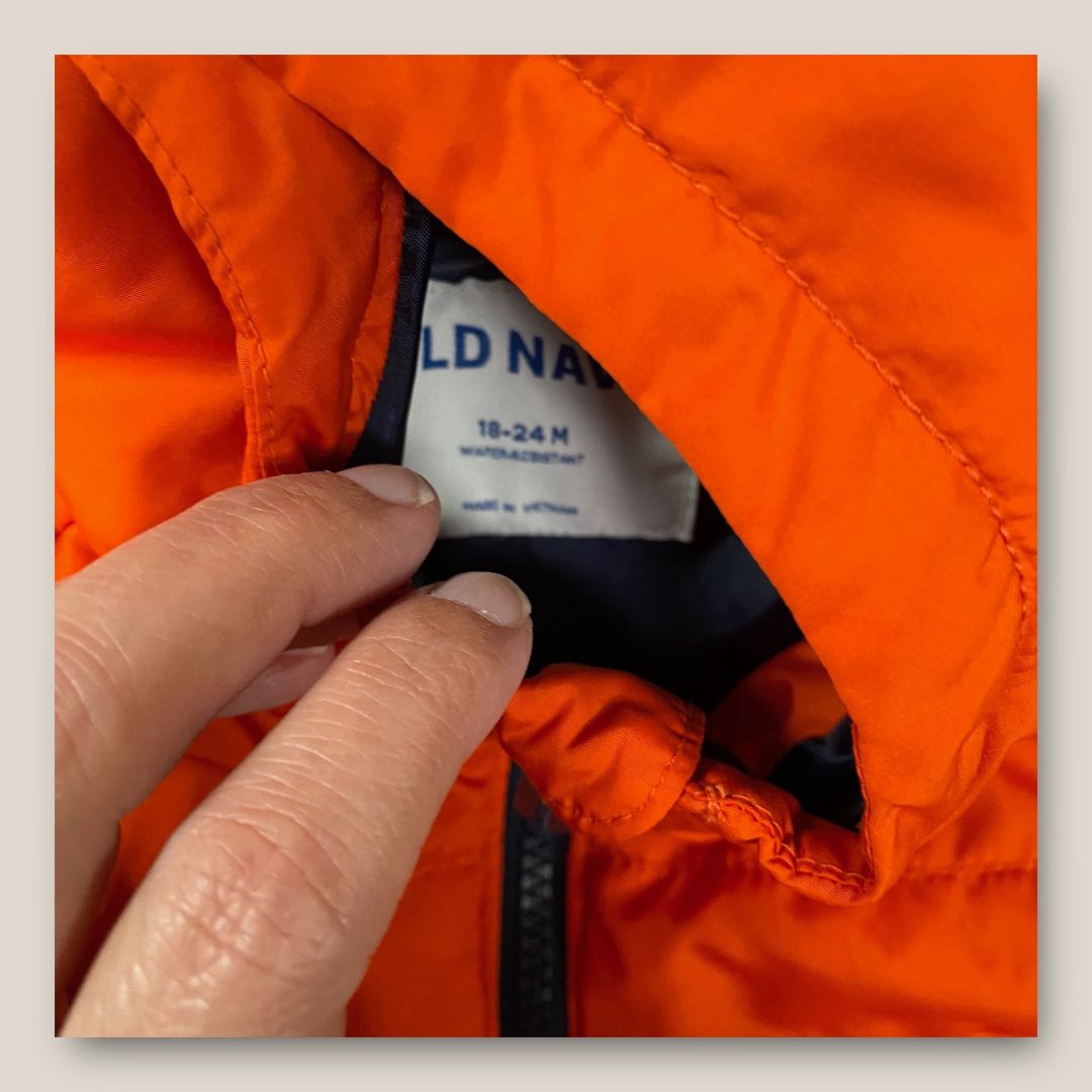 Eddie Bauer Orange Zipper front Pull Over, 24m