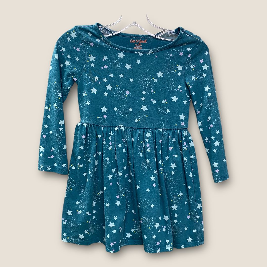 Cat and Jack  Green Green Star Dress, 4