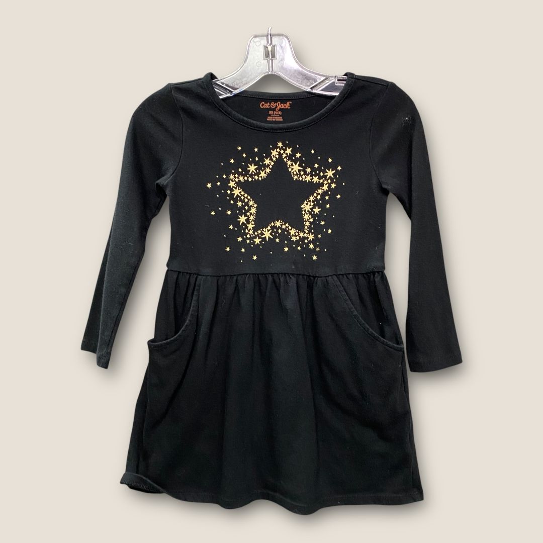 Cat and Jack Black Black Star Dress, 4