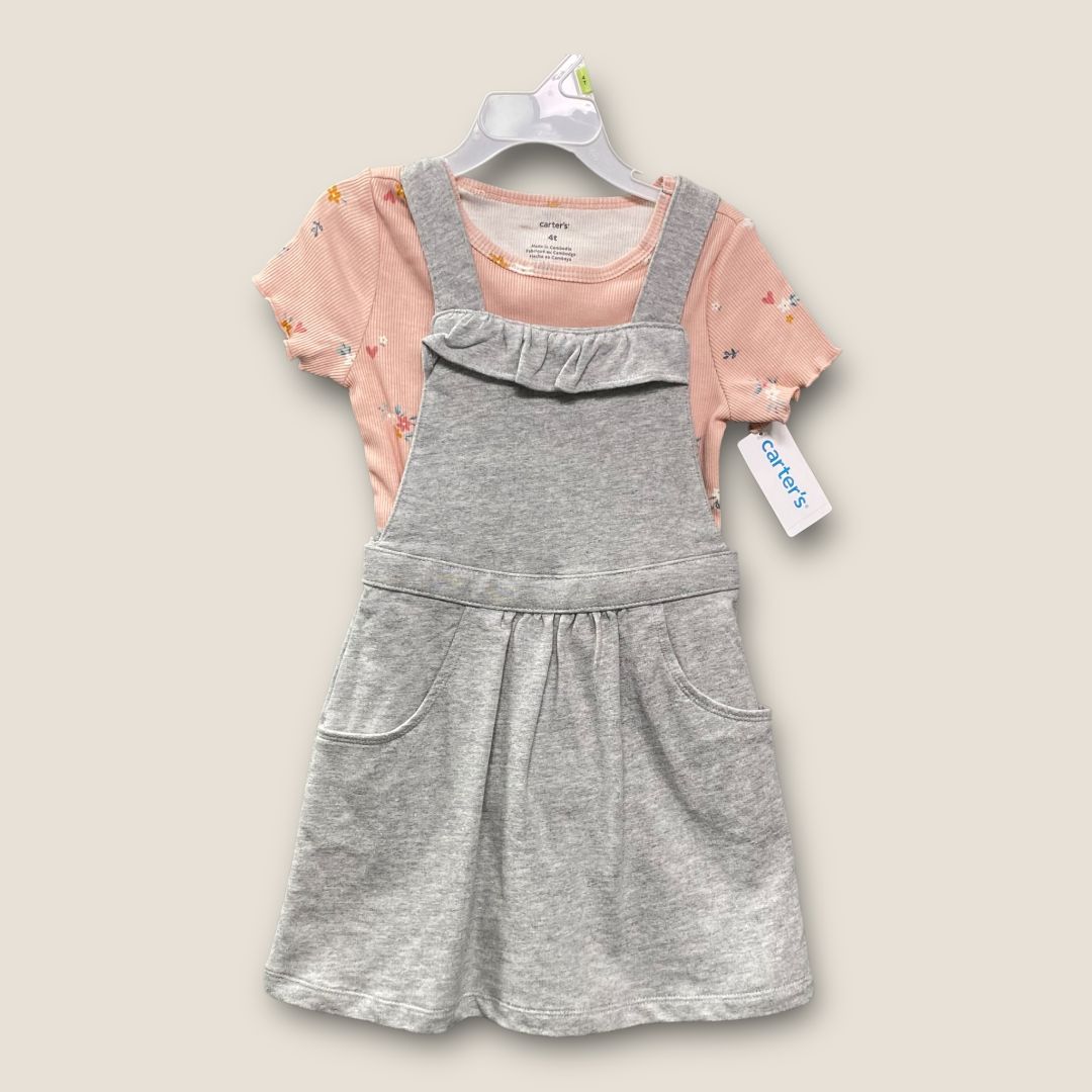 Carter Pink and Grey New with Tags 2 pcs overall dress, 4