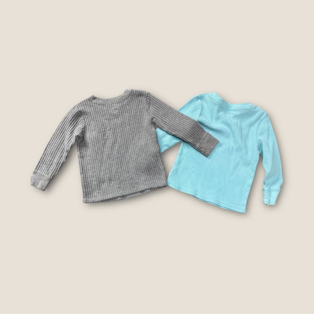 Garanimals and Cat and Jack  Gray and teal 2 Pack Thermals, 2