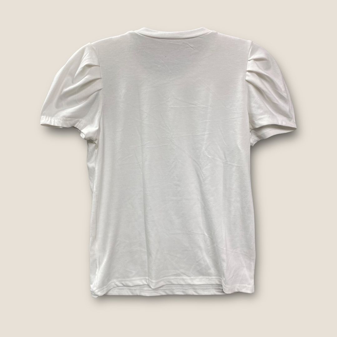 Unbranded White White Cap Sleeve Tee Shirt, 10